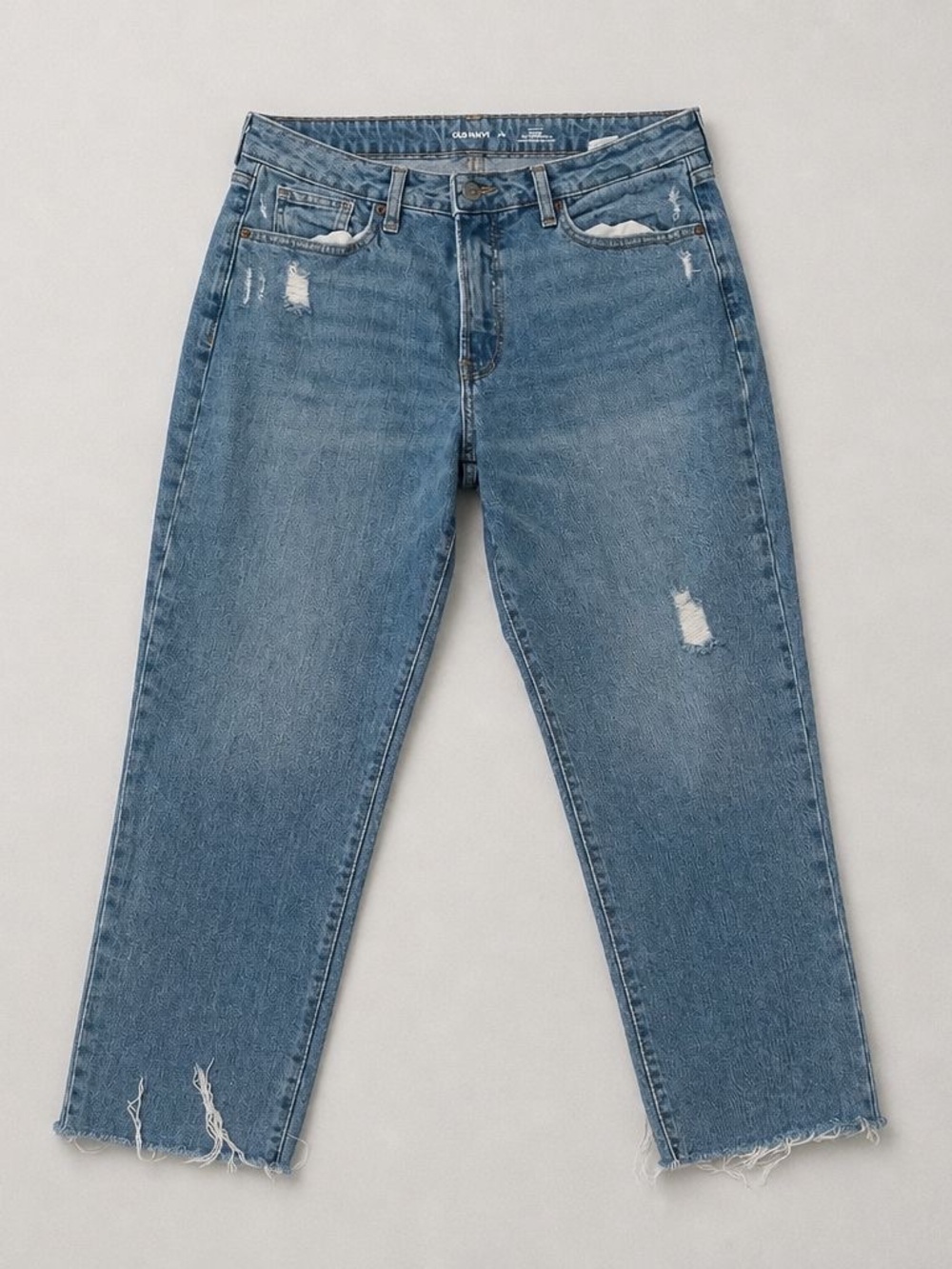 Old Navy Woman’sLight Blue Distressed Relaxed Jeans